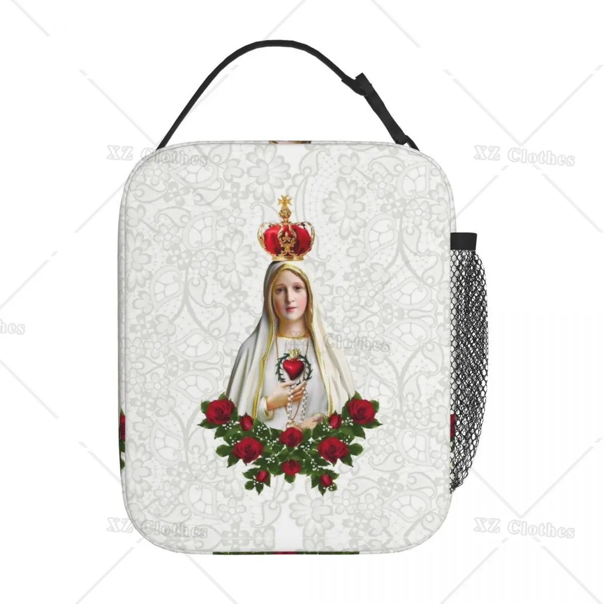 Our Lady of Fatima Virgin Mary Lunch Bag for Women Men Picnic Work Rosary Catholic Portable Food Bag Cooler Thermal Lunch Boxes