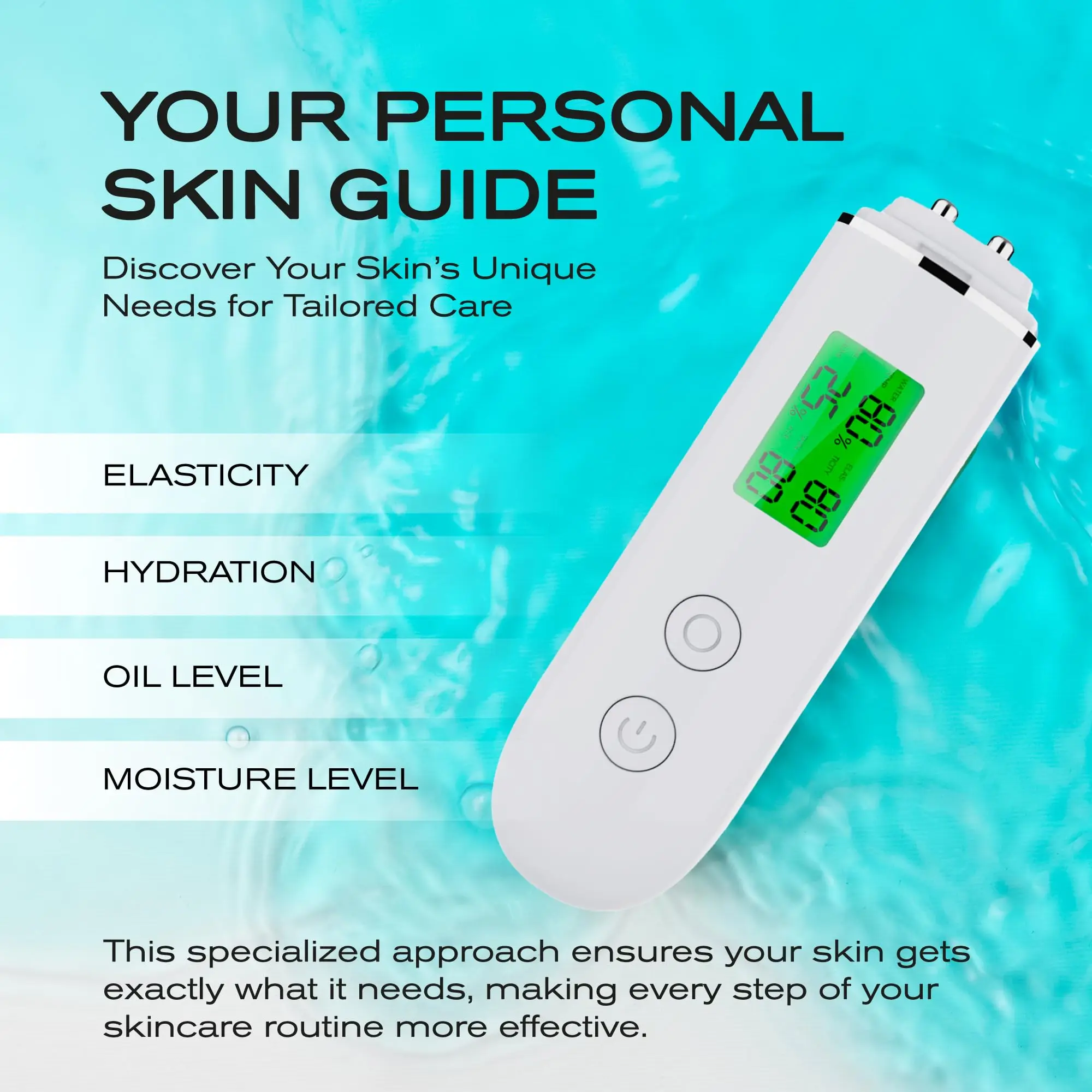 Skin Hydration Tester Monitor - Professional Portable Digital Corneometer Facial Moisture Analyzer Meter Tools