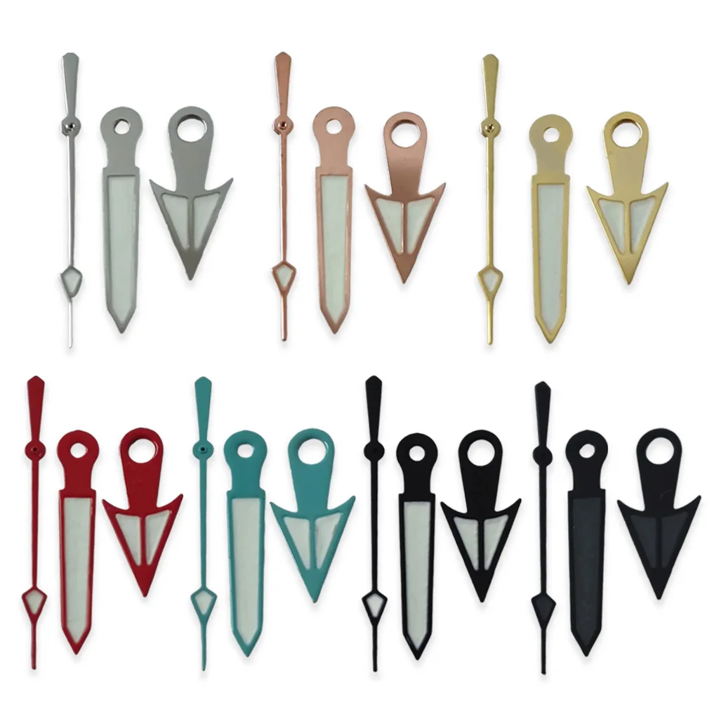 High Quality NH35 NH36 7S26 7S36 4R35 4R36 Silver Gold Rose Gold Black Red Blue Watch Hands With Green Luminous