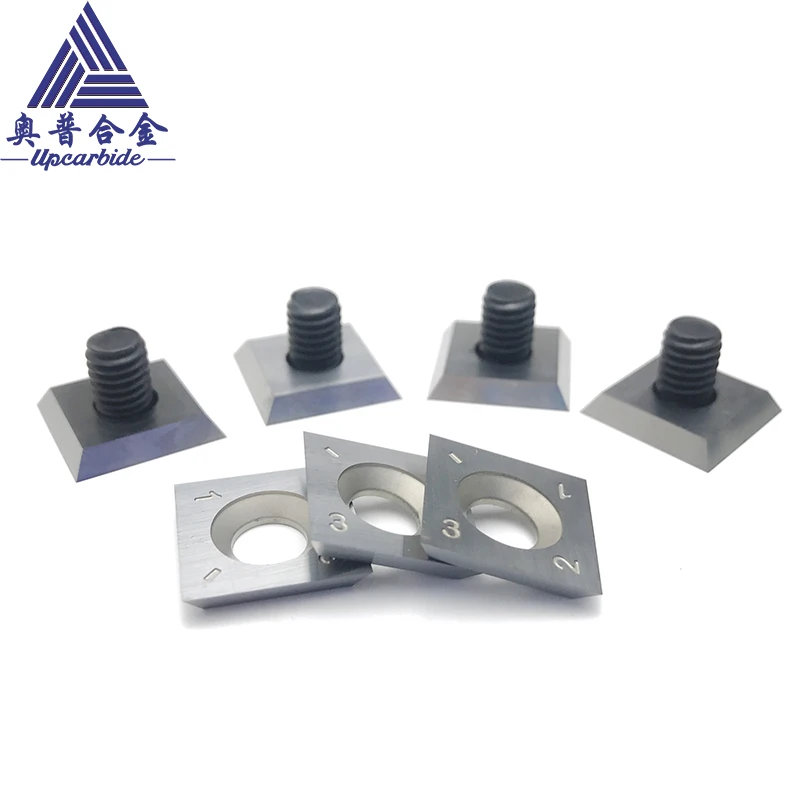 

10 шт. двусторонние деревообрабатывающие индексируемые квадратные твердосплавные режущие вставки 15x15x2,5 мм 30 ° и винты для четырехстороннего строгального станка для деревообработки