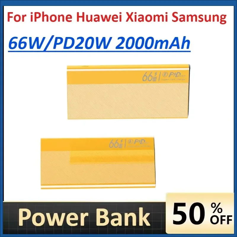 

Power Bank 20000mAh 66W PD Super Fast Charging for IPhone Huawei Xiaomi Samsung Powerbank External Battery Pack