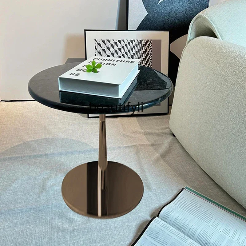 Italian minimalist natural platinum diamond luxury stone  edge sofa corner few modern minimalist creative art small edge few