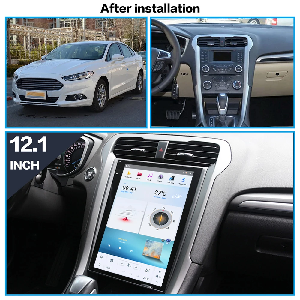 

Вертикальный экран 8 + 128G для Ford Mondeo Fusion MK5 2013 2014 2015 2016 2017 2018 Android11, автомобильный мультимедийный плеер с GPS, радио, стерео