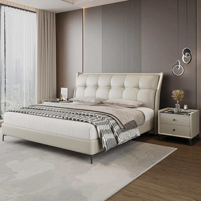 

200x220 см, элитная кровать размера «queen-size», роскошный каркас «queen-size», двуспальная кровать, тумбочка, современное изголовье, мягкая сумка, мебель для кровати