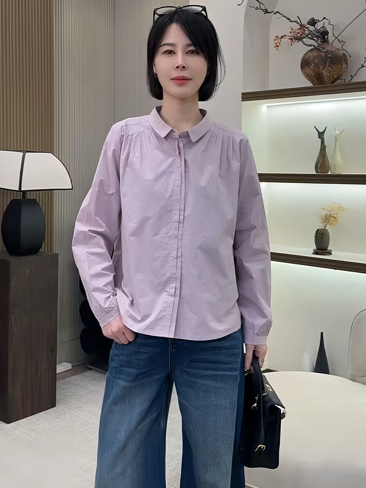 

Женская повседневная свободная модная универсальная блузка с длинным рукавом для похудения, весна-осень, новая модель, для ежедневного ношения