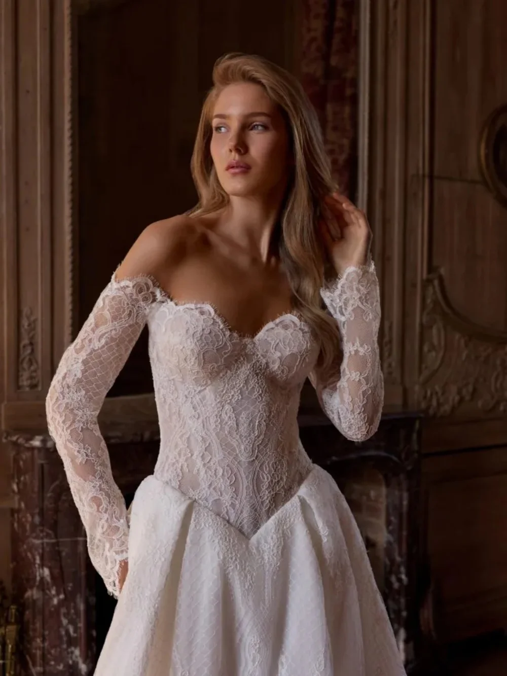 Minimalist Lace Off Shoulder Wedding Dress Romantic Sweetheart Neck Bridal Gown New Customized A-line Long Dresses For Bride