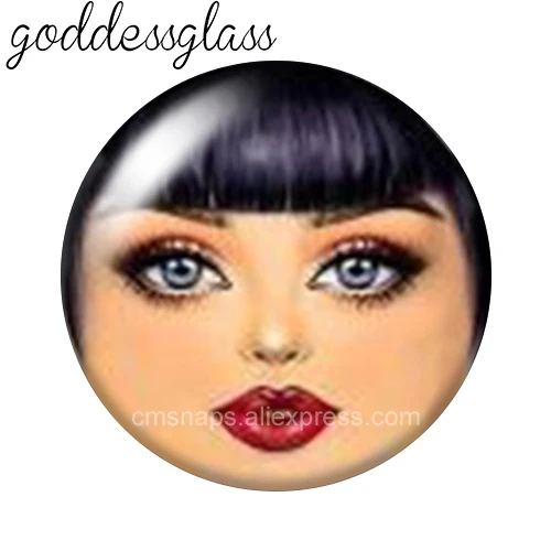 матрёшка matryoshka Girl Face Hot sale 10pcs mixed 12mm/18mm/20mm/25mm Round photo glass cabochon demo flat back Making findings