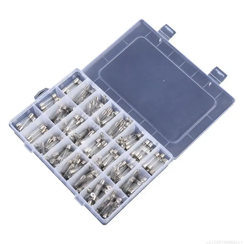 

D5BB 240шт Стеклянный предохранитель 24 Valus 5x20mm В штучной упаковке 0,1-30A 10 трубок Быстровыдувное стекло