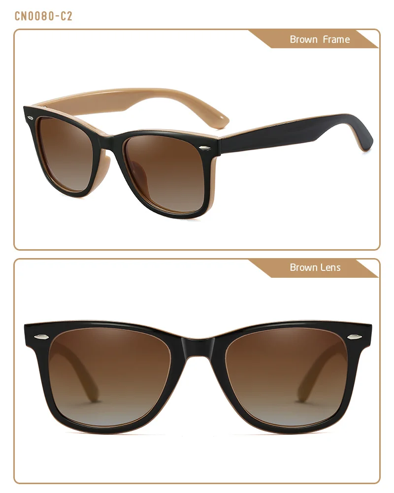 CRIXALIS Polarisierte Sonnenbrille für Damen, Sonnenbrille für Herren, 80er-Jahre-Retro-Stil, quadratisch, UV400 – Detail 9