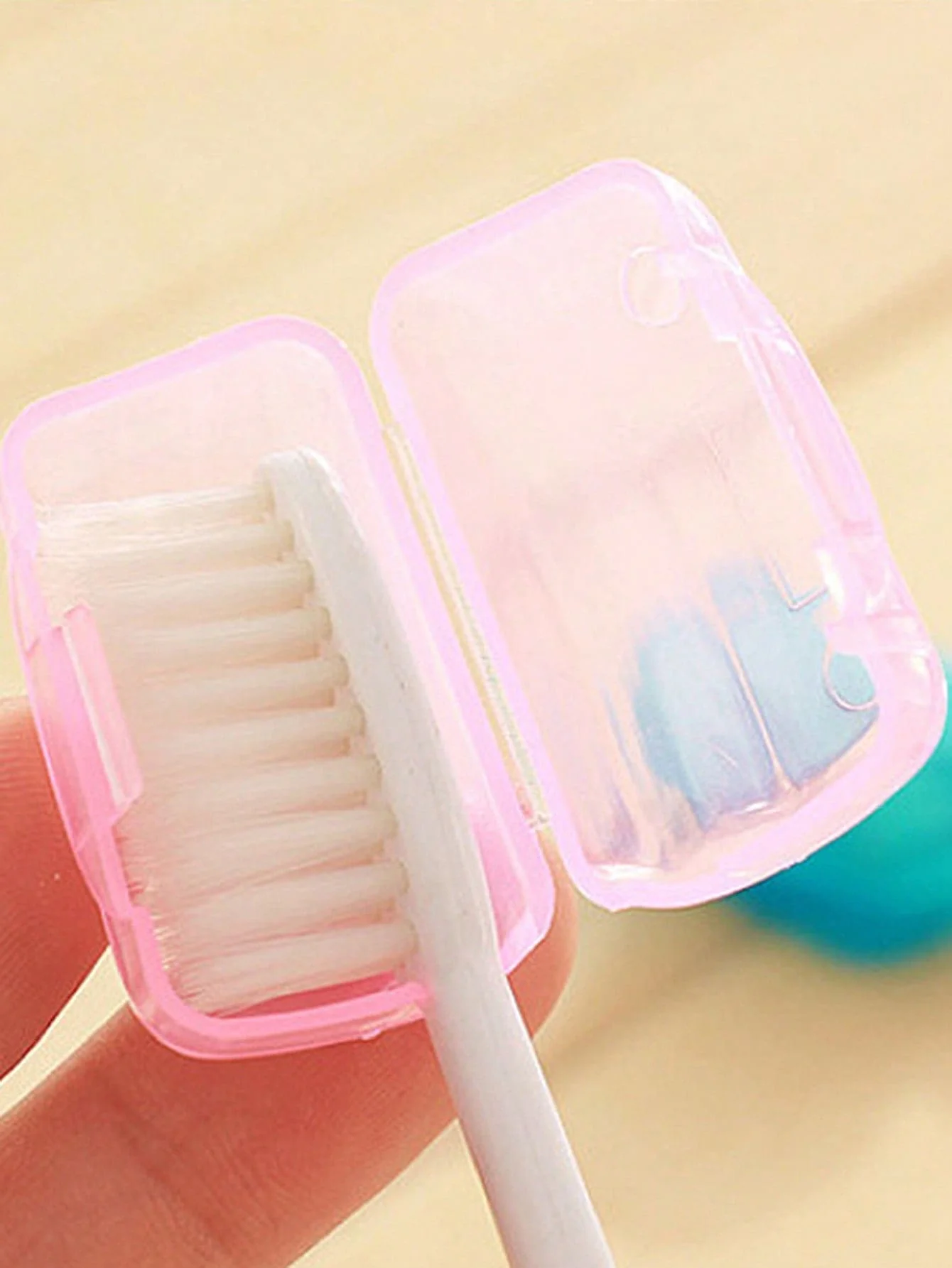 4pcs/set, Toothbrush Case, Portable Tooth Brush Cover Holder, Toothbrush Head Travel Hiking Camping Cap Cases Covers -LJX