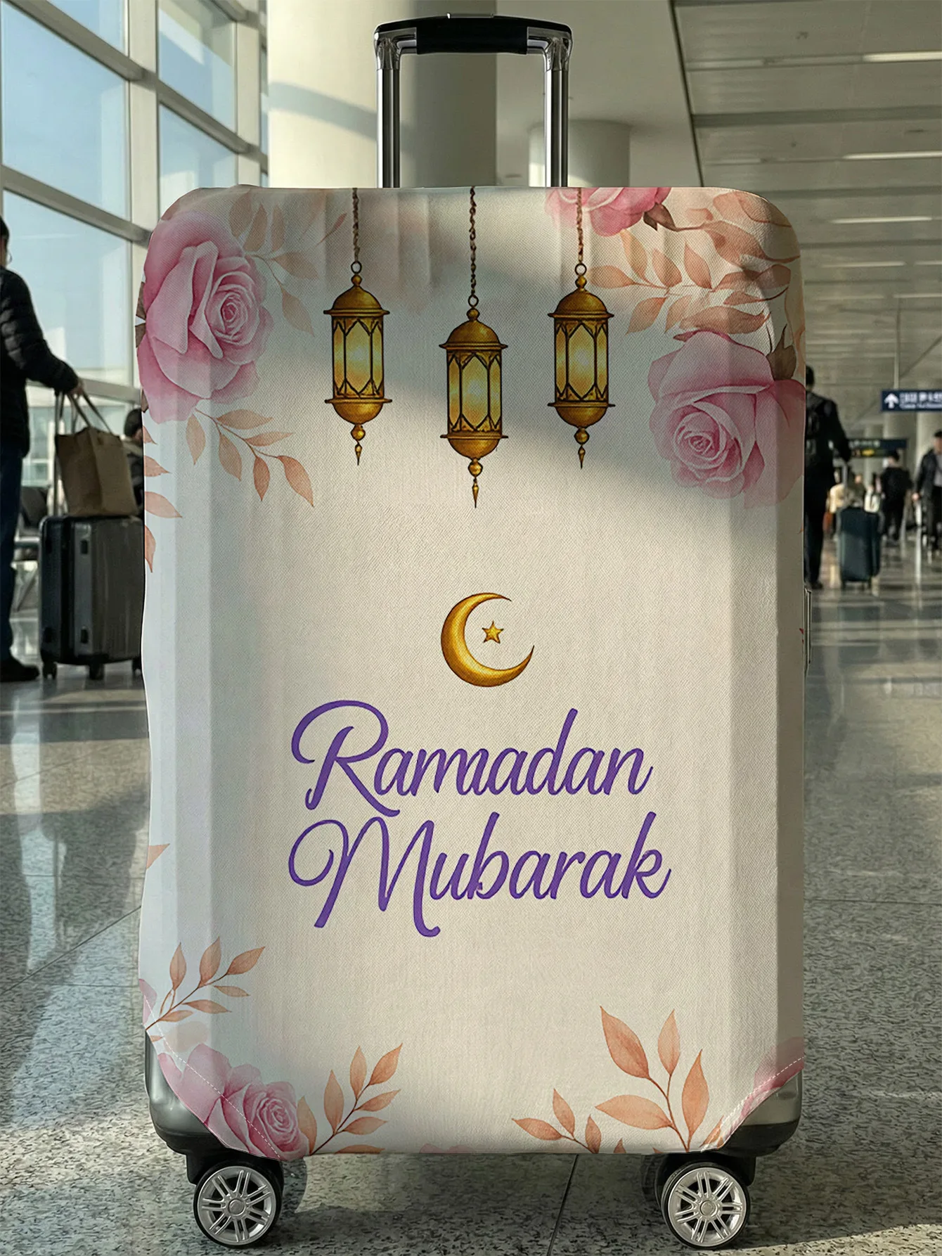 

Чехол для багажа с принтом «Рамаданские розы», подходит для чемоданов 18-32 дюймов, чехол для ручки чемодана, дорожные аксессуары