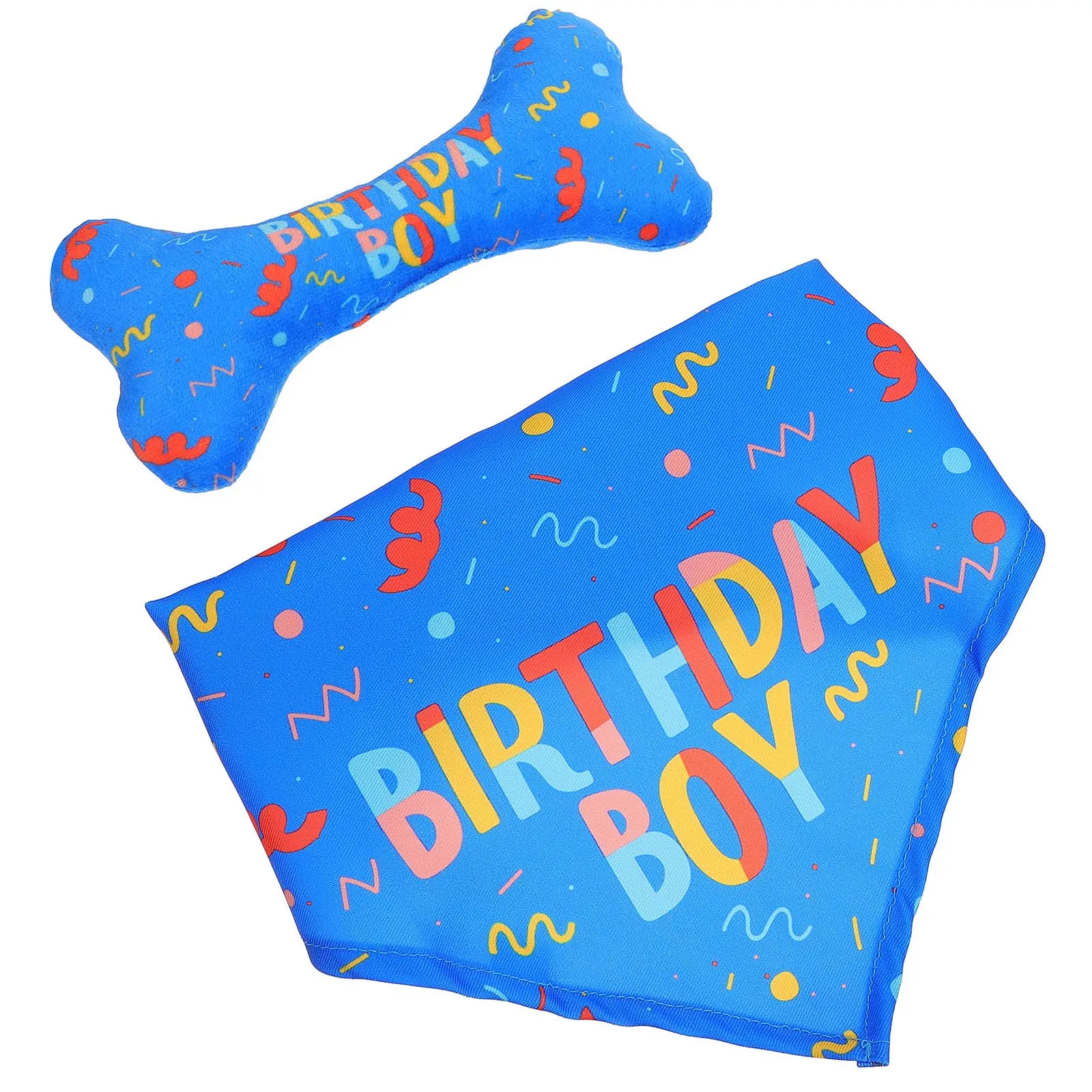 

2Pcs Dog Pet Triangle Scarf Saliva Towel Bib Birthday Costume Party Accessories Washable Comfortable Gift Bone Pattern for Dogs