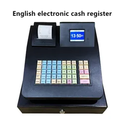 English ECR Cash Register for Supermarket, Retail, Catering & Takeaway with 58mm Thermal Receipt Printer