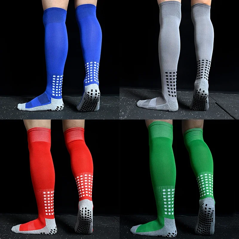 Men's Long Football Socks Antidrip Non-Slip Breathable High to Knee with Sponge Bottom for Cycling And Hiking Sports Socks