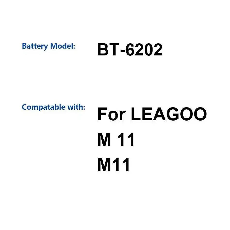 

Для Leagoo M11 Премиум Сменный аккумулятор для мобильного телефона 4000 мАч BT-6202