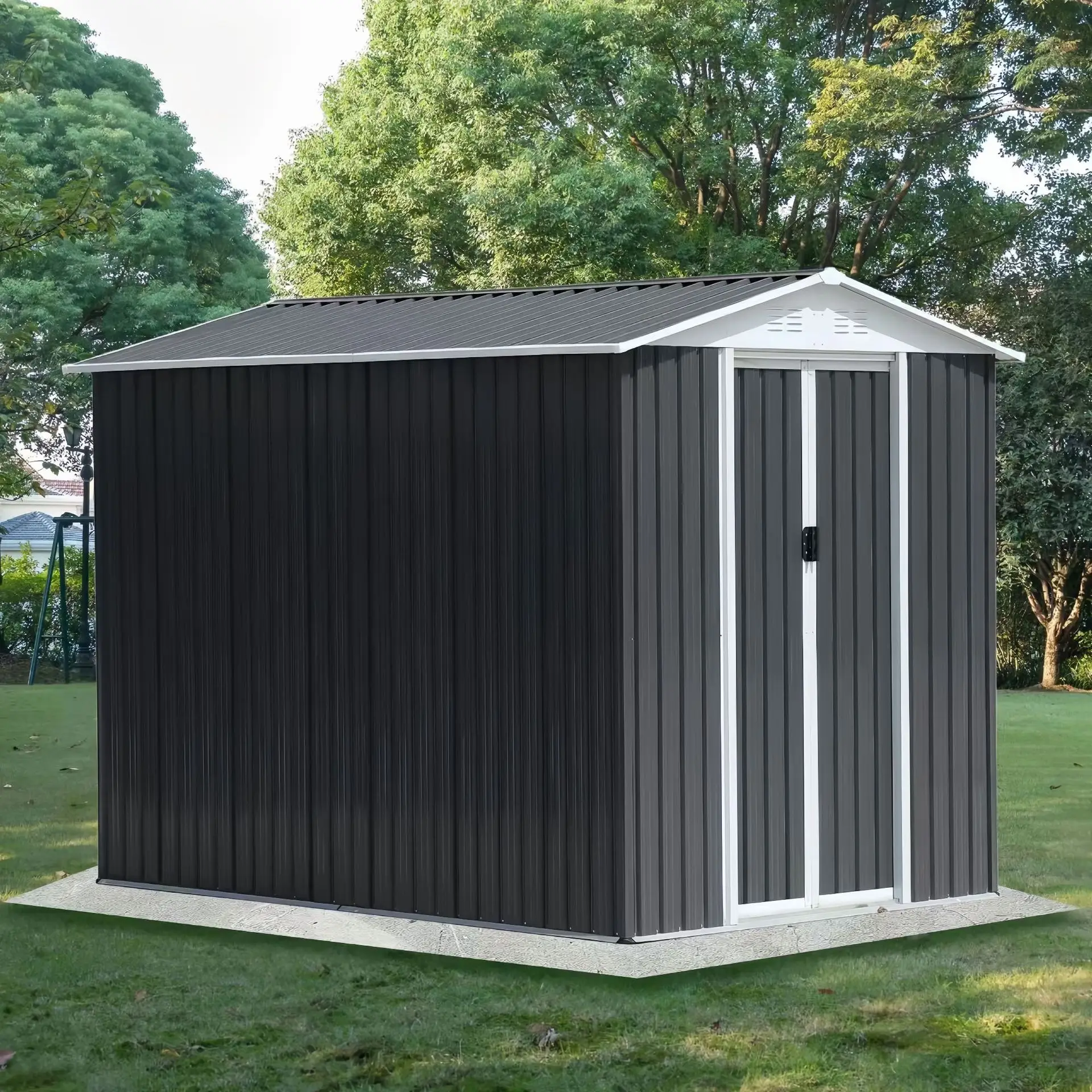 Frame thickened mobile storage room, rain and sun protection, outdoor tool room, temporary tin house