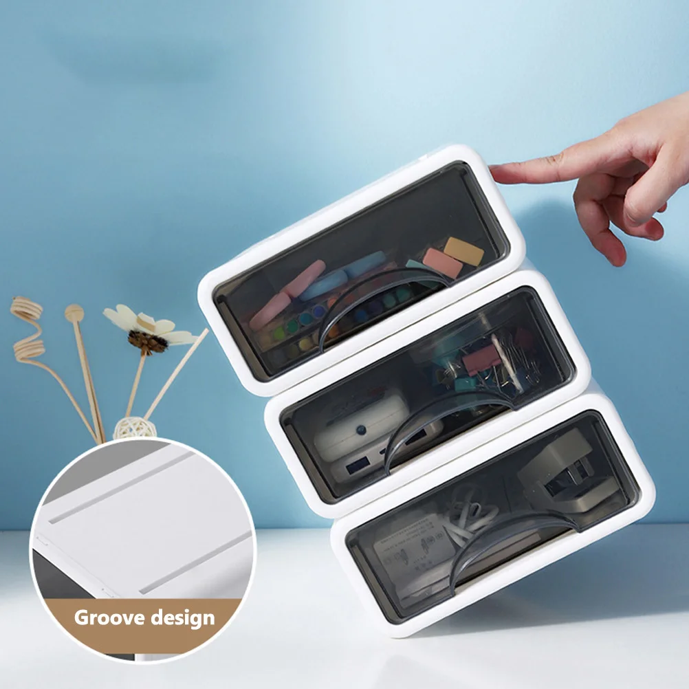 

Plastic Drawer Storage Box Stackable Organizer Multipurpose Sundries Container for Desk Makeup Jewelry Stationery