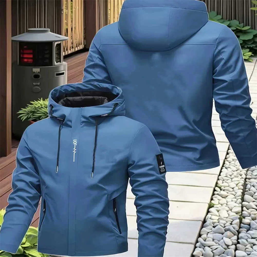 Men's Windproof Sports Jacket, Hooded Outdoor Training Coat, High-Quality Athletic Windbreaker, Casual Streetwear Running Top