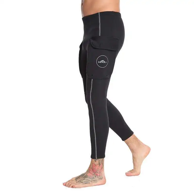 

Мужские брюки для дайвинга с высокой талией толщиной 3 мм, неопреновые брюки для гидрокостюма с карманом