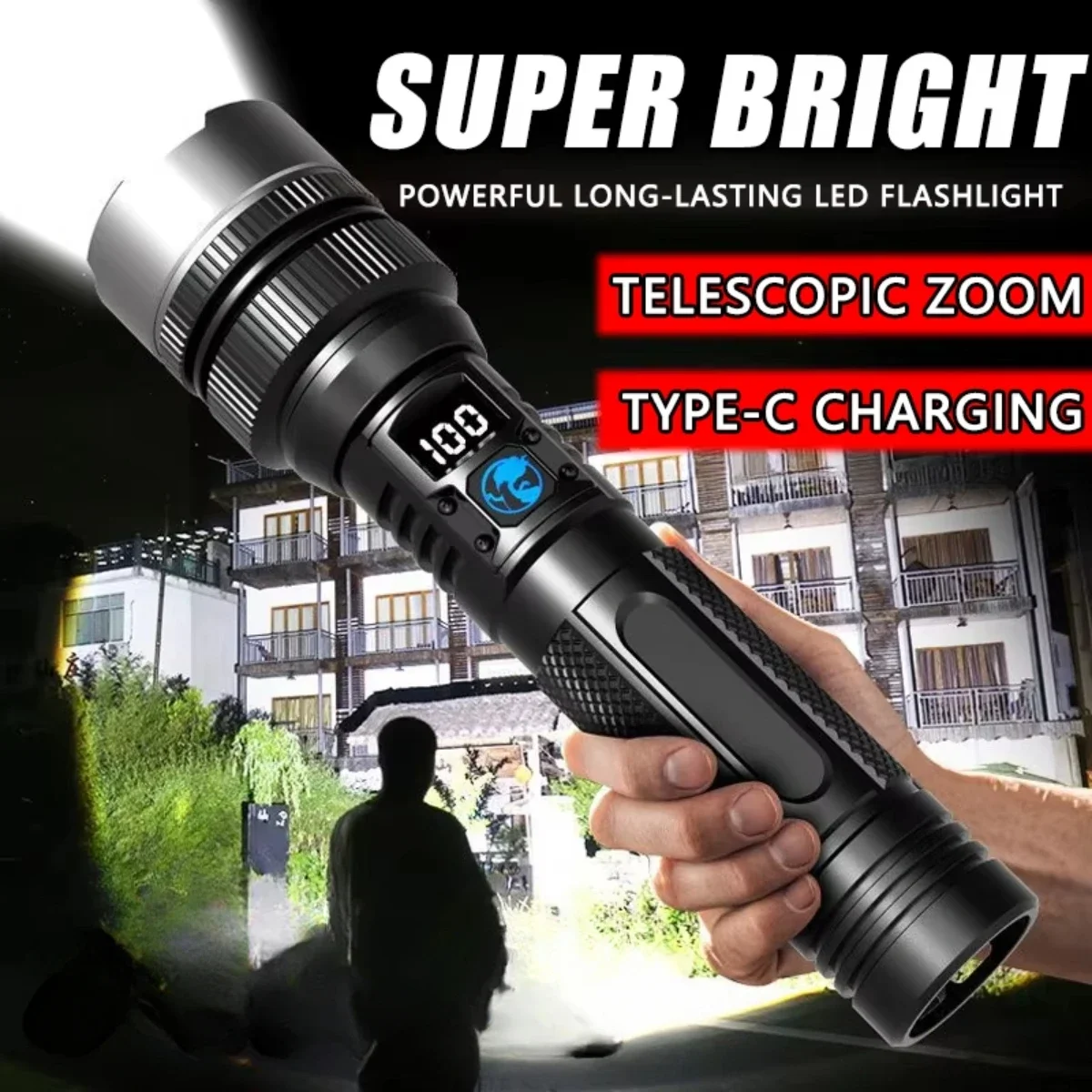 2026-latest-high-power-led-flashlight-with-zoom-and-digital-display-lantern-usb-rechargeable-flashlight-for-camping-and-hiking