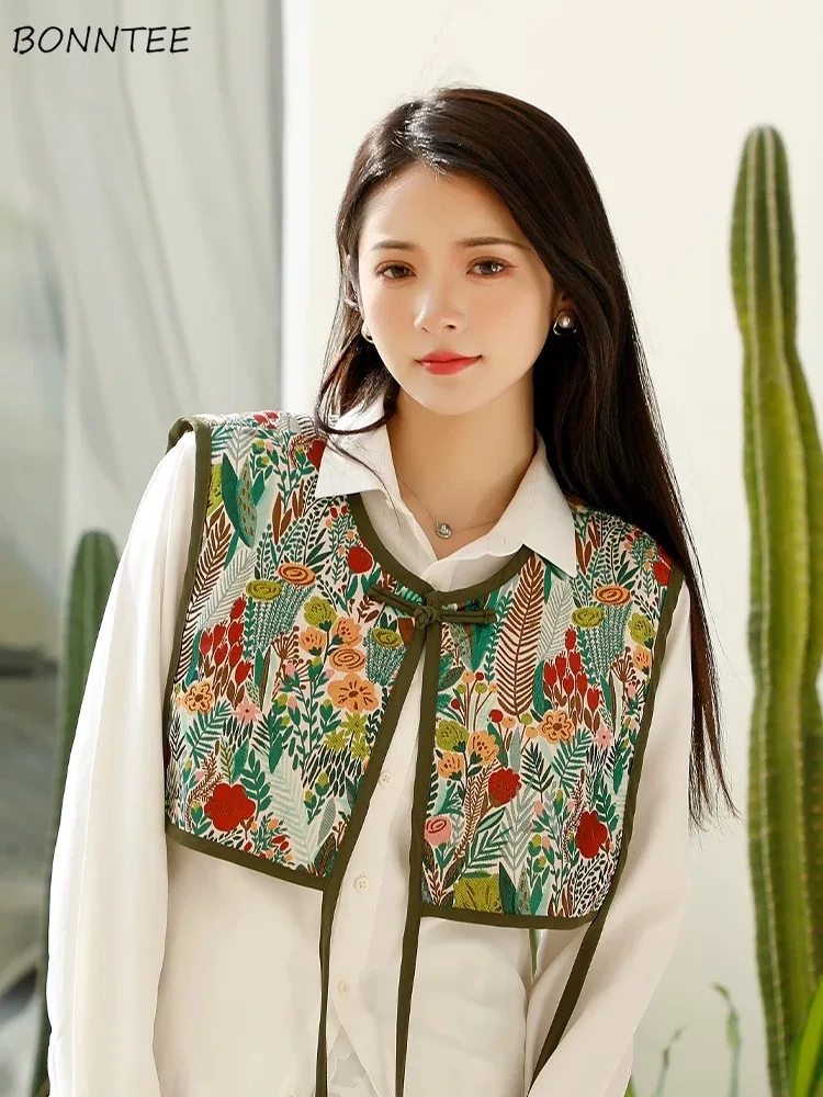 

Женские укороченные жилеты-топы: летние повседневные жилетки с вышивкой, цветочным узором, кружевными вставками, без рукавов, на пуговицах, универсальная верхняя одежда