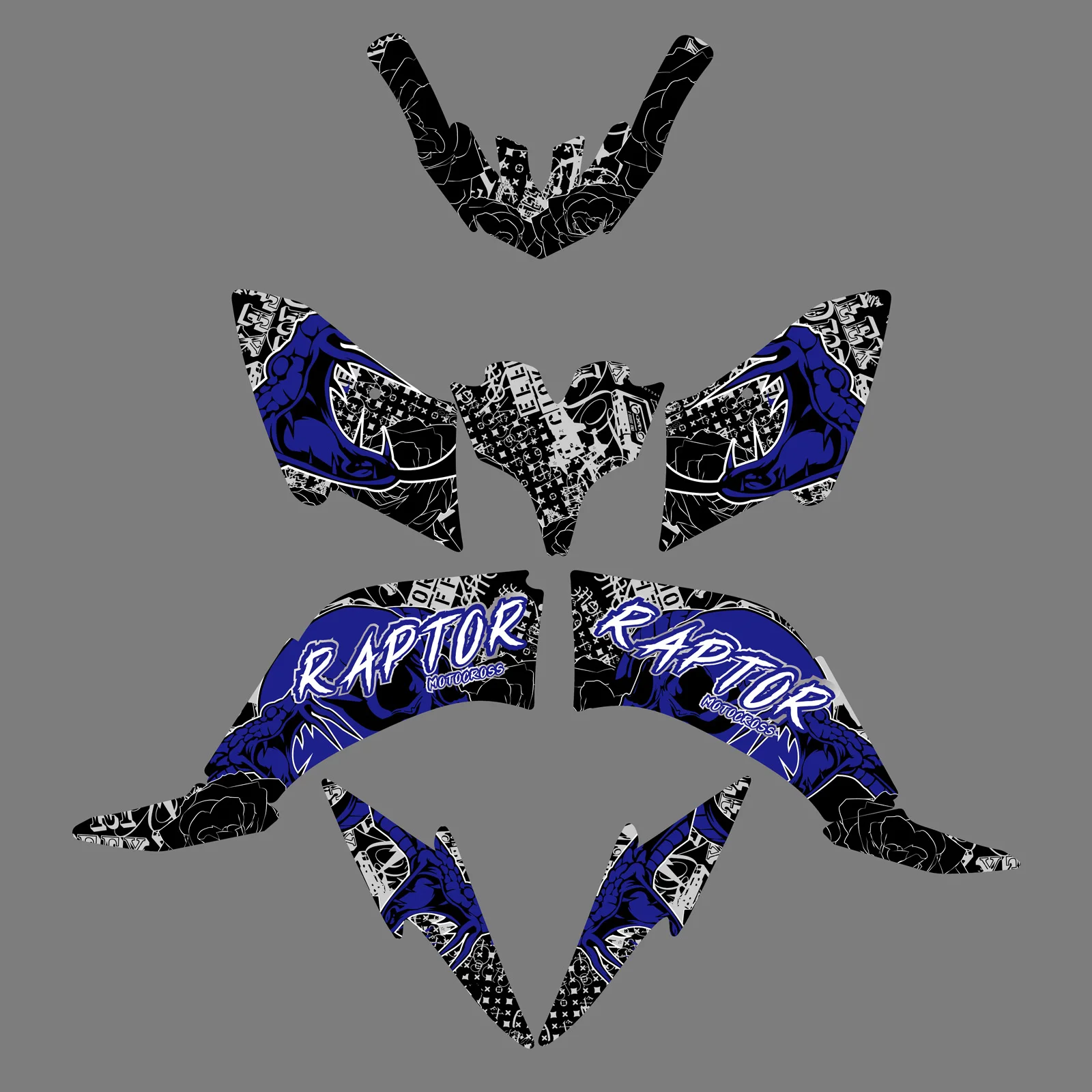 For Yamaha Raptor 250 YFM250 2008-2024 2023 ATV Motorcycle Fairing Graphics Background Decal Stickers Customize Decoration
