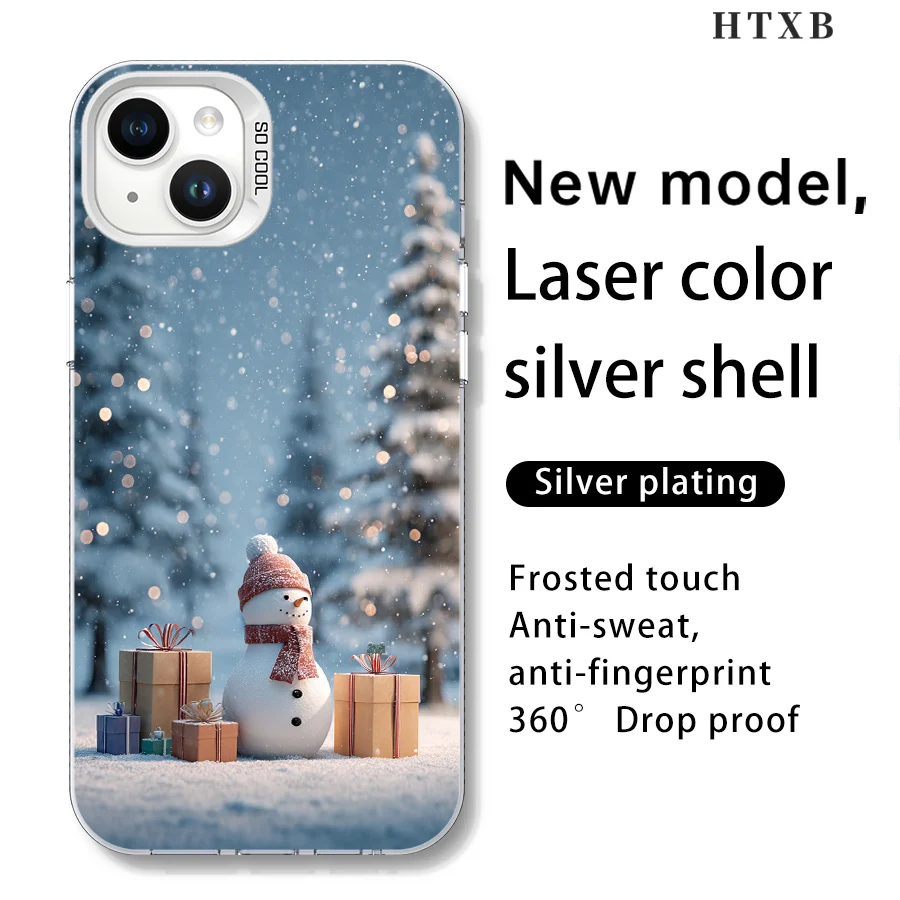 Capa de telefone espumante árvore de Natal para iPhone 17 a 11 Pro Max Plus