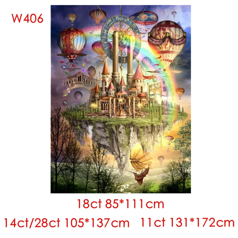 Cross Stitch Kit Tarot Town 28ct 18ct 14ct 11ct can be Customized Printed Cloth hand Embroidery Material Kit