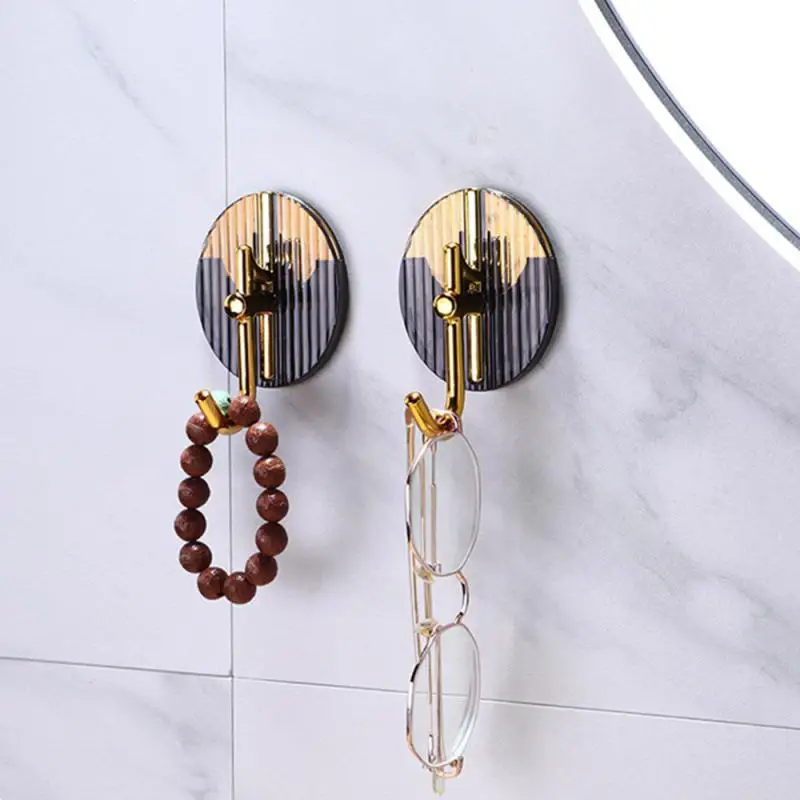 2PCS Kitchen Hardware Rack Shelf Transparent Adhesive Light Luxury Non-perforated Household Supplies Hook Seamless