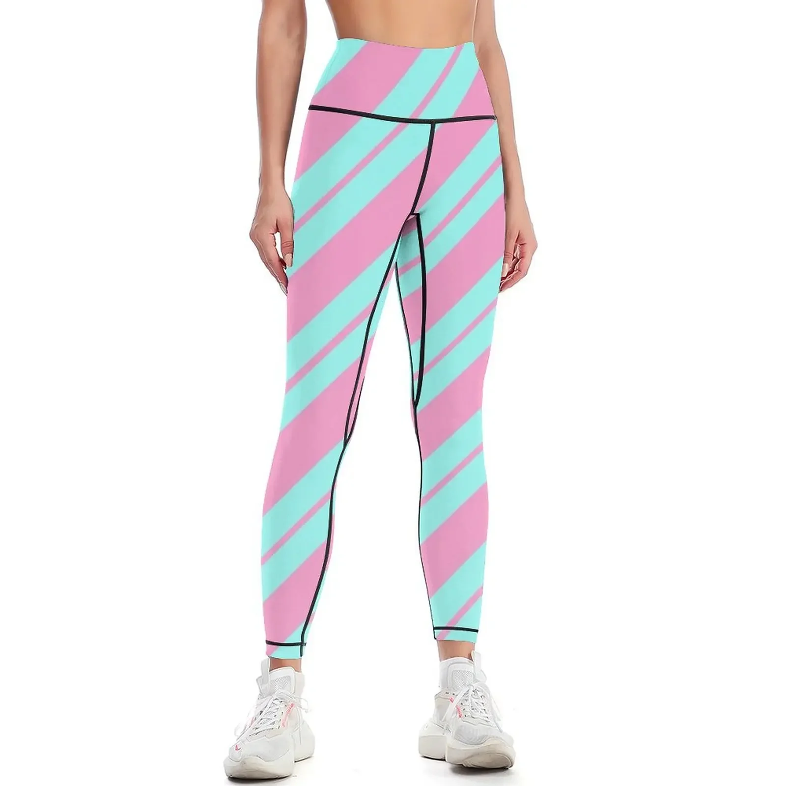 

Blue and Pink Peppermint Leggings Golf wear sportswear for gym sports for gym workout clothes for Womens Leggings