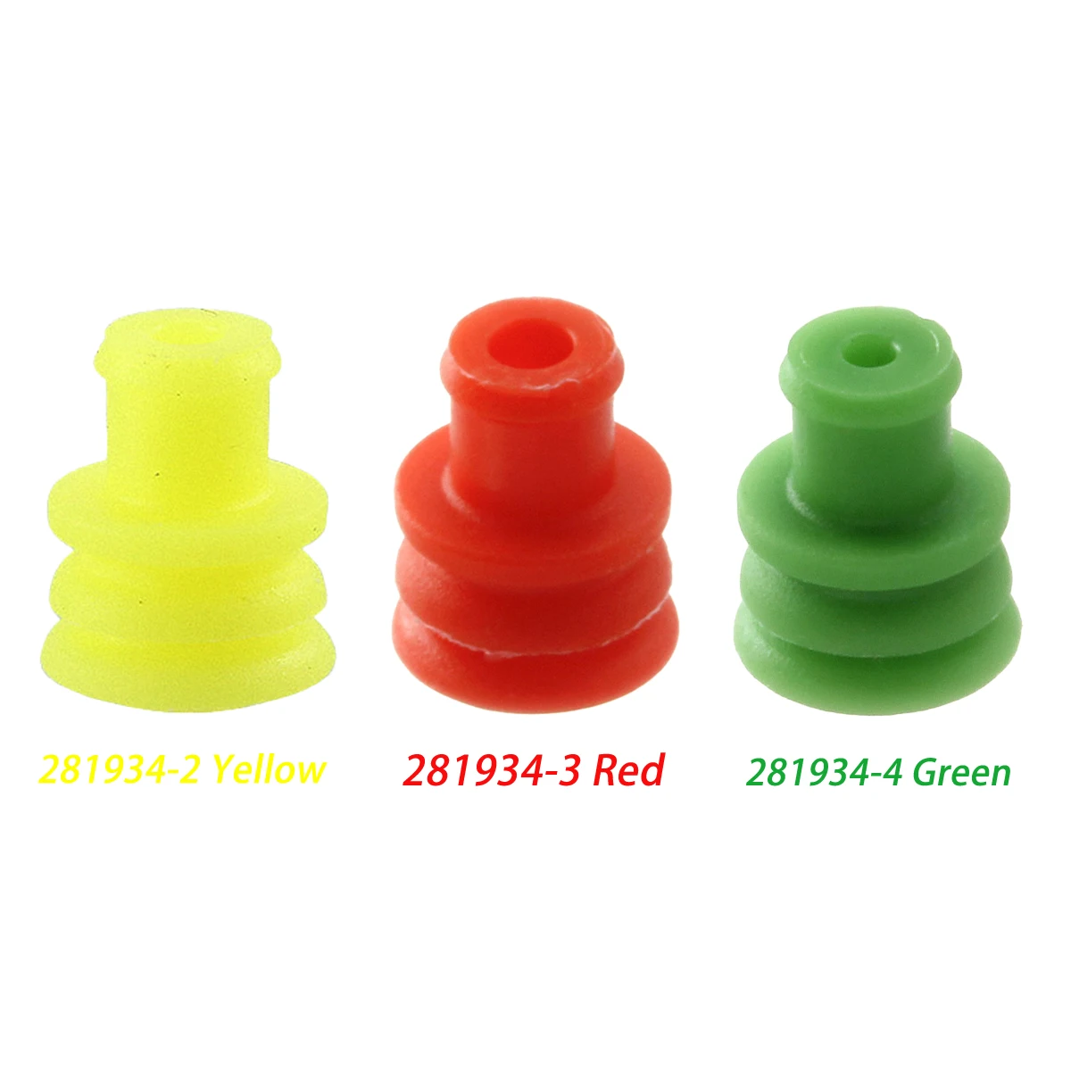 100PCS 281934-2 281934-3 281934-4 NEW Original Yellow Red Green Connector Sealing Plug Attachment RUBBER Inner Diameter 5.5mm
