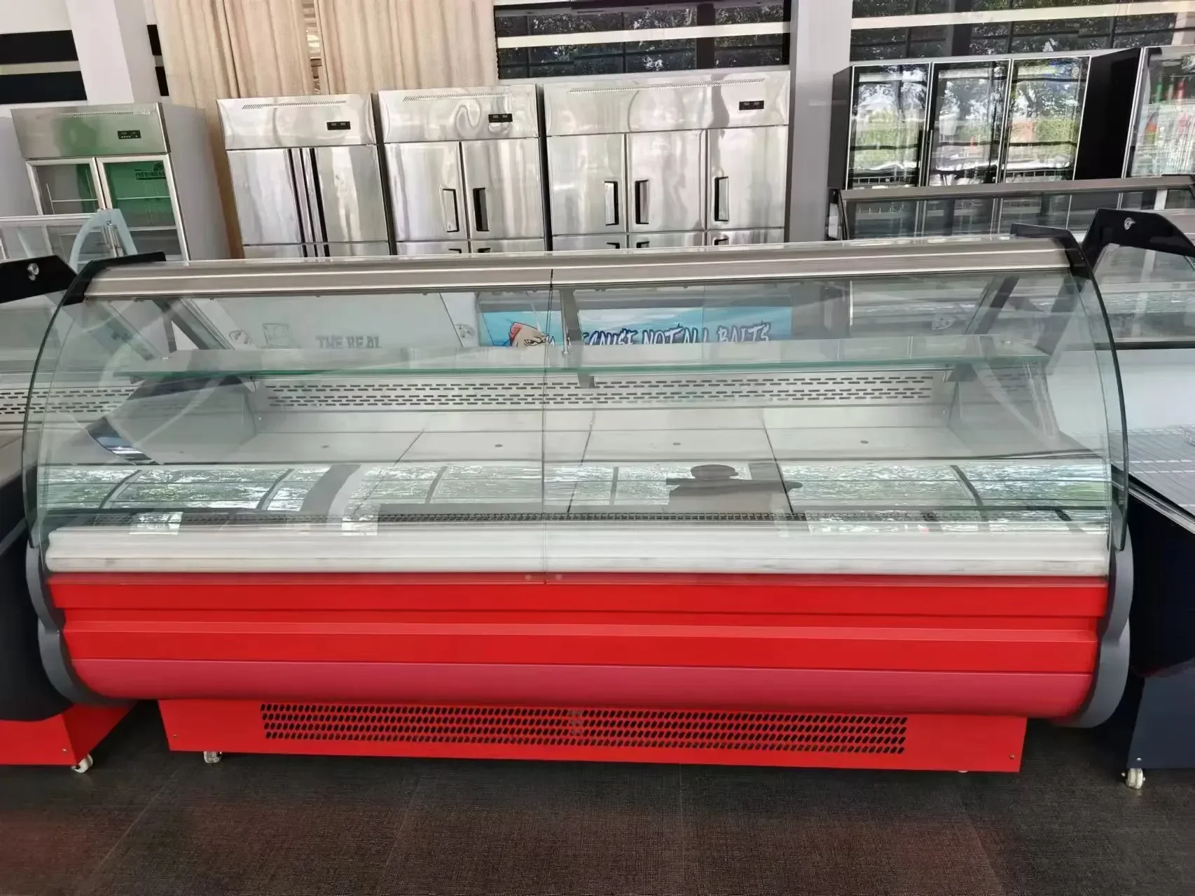 200*108*120CM 2~8℃ Copper Pipe Direct Cooling, Hot Fluorine Frost Melting on The Lift Lid Model Deli Cabinet