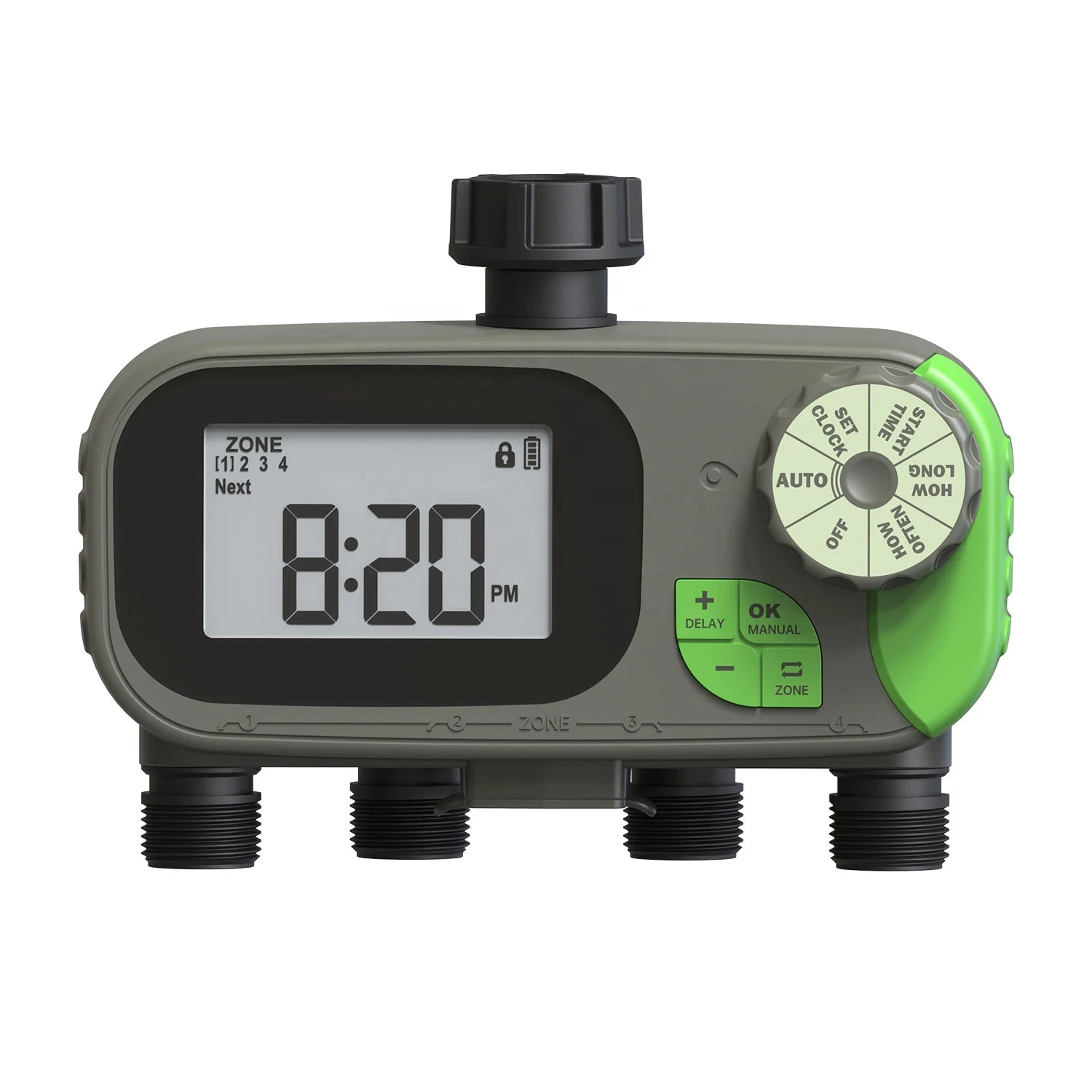 

2025Factory OEM 4 Zone Water Hose Timer Automatic Irrigation Timer for Garden 4-Channel Digital Timer