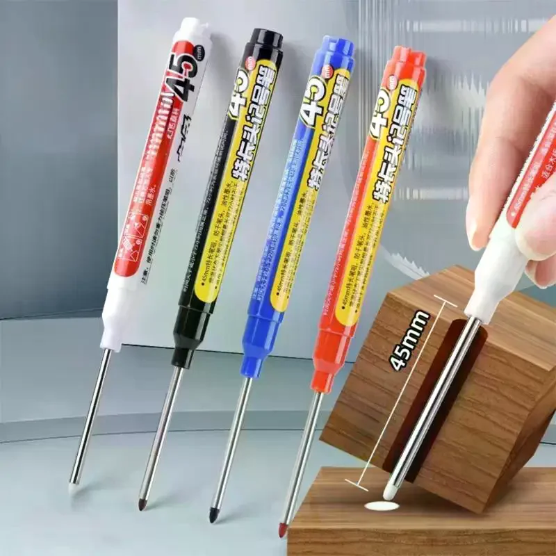 45mm Tip Long Head Marker Pen Quick-Dry Waterproof Ink 1PCS for Woodworking Metal Plastic Surface Marking