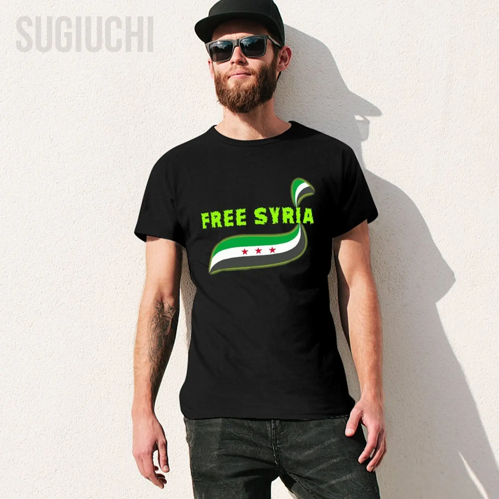 Men Vintage Syrian Free Syria Flag Tshirt Tees O-neck T Shirts Women Boys 100% Cotton Short T-Shirt Unisex All Seasons