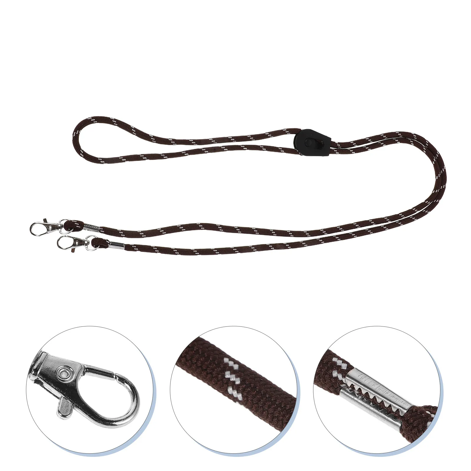 

Adjustable Ski Gloves Leash Coffee Color Anti-Lost Neck Rope Secure Hanging Glove Lanyard Clips for Outdoor Sports Skiing