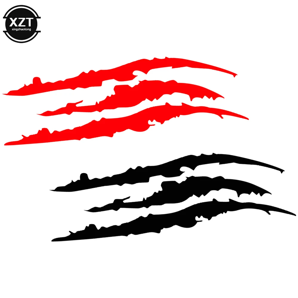 Three Ratels FTZ-1224#Funny Car Sticker Reflective Monster Scratch Stripe Claw Marks Car Auto Headlight Decoration Vinyl Decal