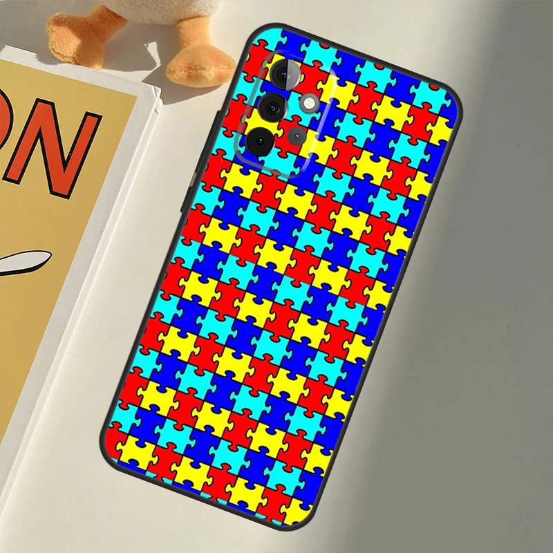 Autism Support Puzzle Case For Samsung Galaxy A14 A24 A34 A54 A12 A22 A32 A52 A72 A51 A71 A13 A33 A53 A73 Coque