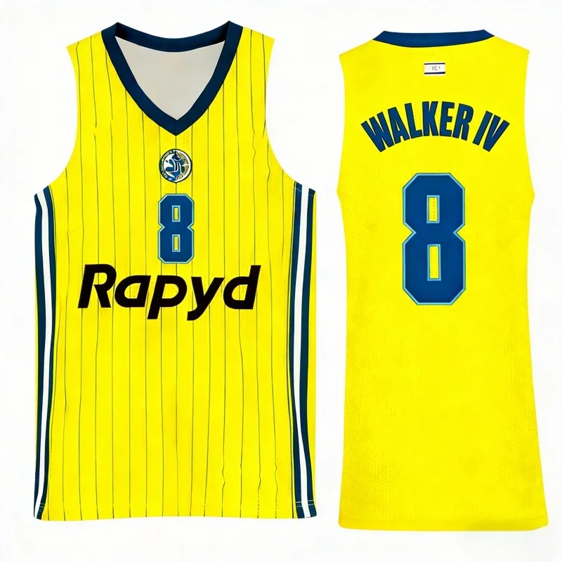 Summer New Lsraeli Maccabi Tel Aviv Men's and Women's Basketball Jerseys, Vests, Training Clothes, Family Matching T-shirts