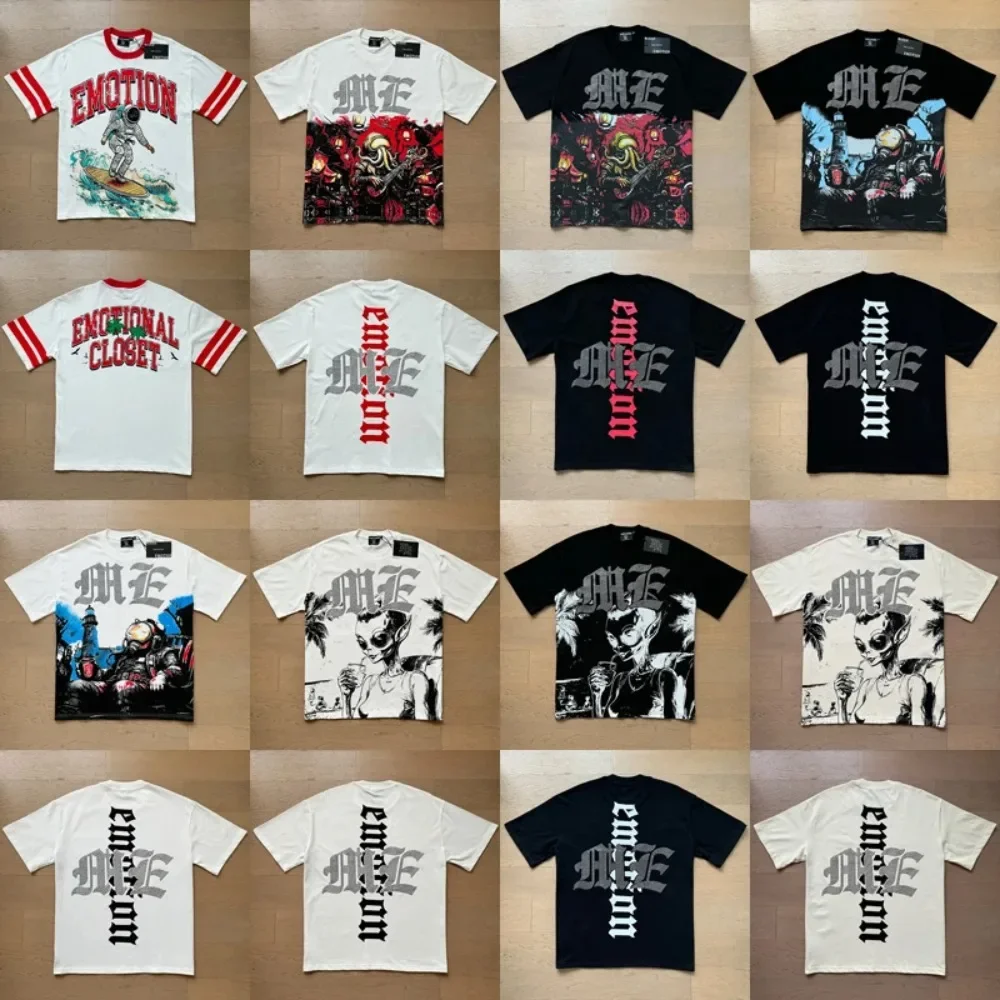 

2025 Women Streetwear MIXED EMOTION T-shirts Fashion Various Styles Colorful Print Real Picture pattern Cotton casual Hiphop