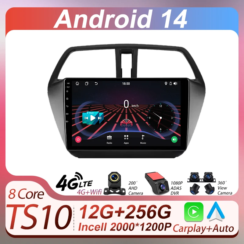 

Carplay Android 14 For Suzuki SX4 2 S-Cross 2012 - 2016 Car Carplay Screen Mirror Link AutoMotive Intelligent System No 2din DVD
