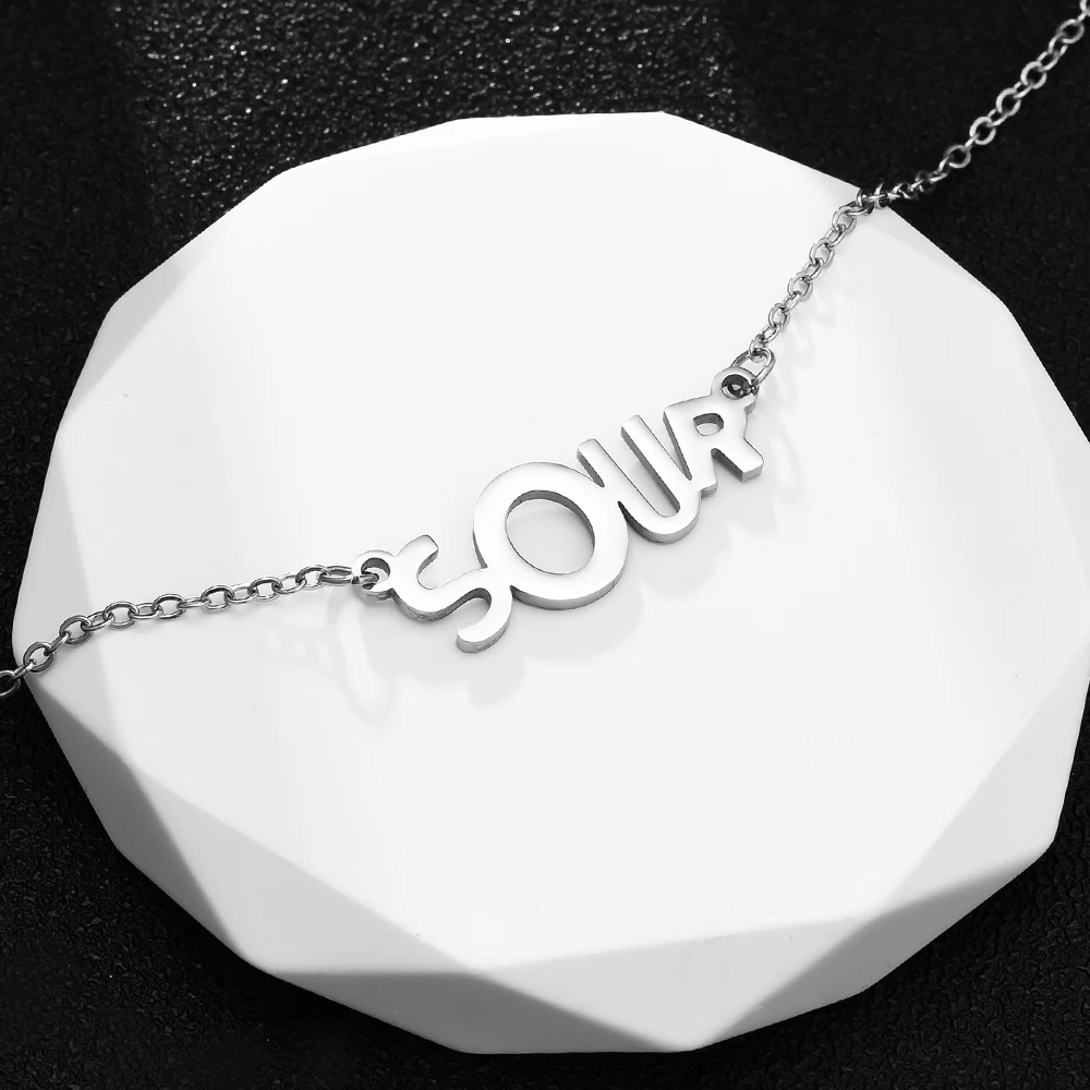 Sour Olivia Album Rodrigo Necklace Classic Letters Pendant Trendy Jewelry World Tour Concert Commemorative Gift for Fans Friend