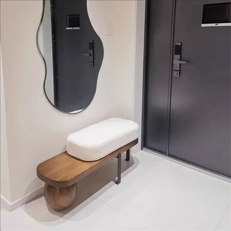 Minimalist Entryway Foot Stool Accent Modern Hotel Luxury Hallway Shoe Foot Stool Pouf Mobile Tabouret Lounge Suite Furniture