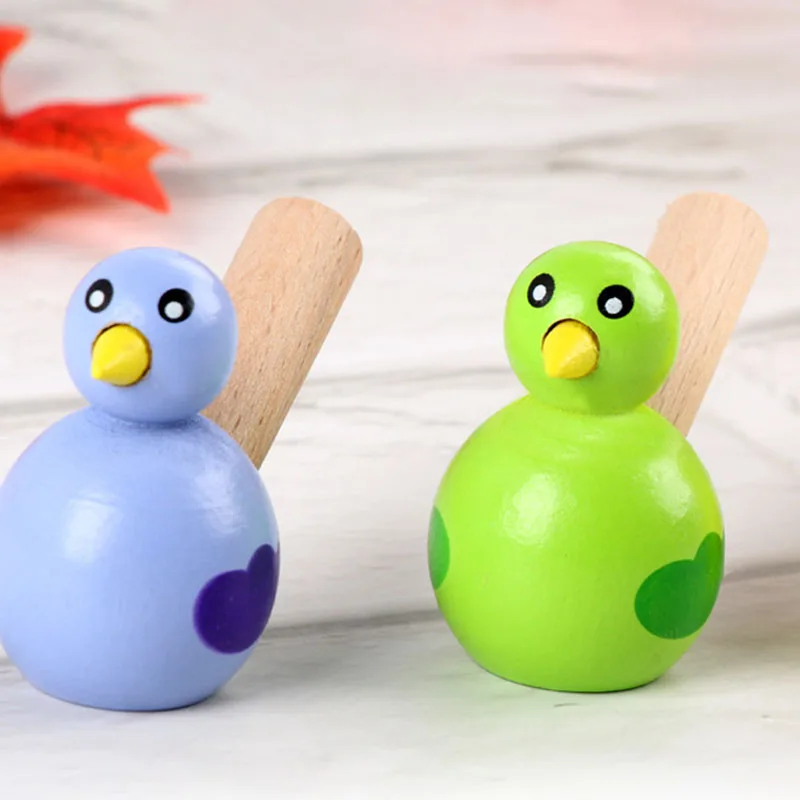 1PC Cartoon Bird Whistle Musical Instrument Toy Children Early Educational Toys Wooden Music Toy Learning Game for Kids Bath Toy