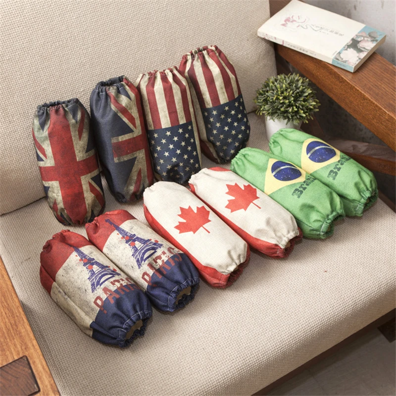 

2Pcs 25cm Cartoon Printed Dustproof Oven Sleeve Cotton Linen Oversleeves Cleaning Cooking Tool