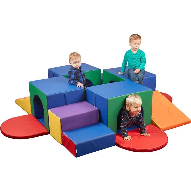 Amazon children's soft climbing and sliding building block set, educational sensory training equipment, soft combination toy