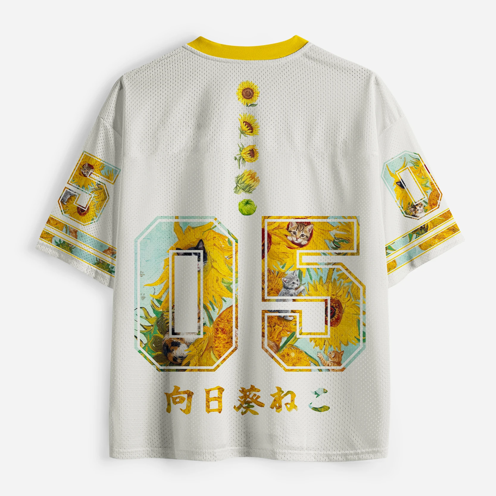 2026 Popular V-neck Mesh T-shirt with Fun Printed Short Sleeved T-shirt, Retro Streetwear, Loose Oversized Sports Mesh T-shirt