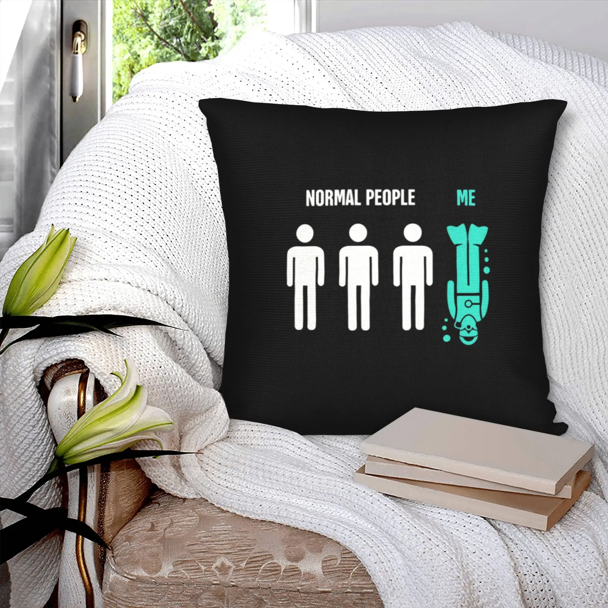 Normal People Scuba Diving Luxury Throw Pillow Covers Home Decor Dive Sofa Cushion