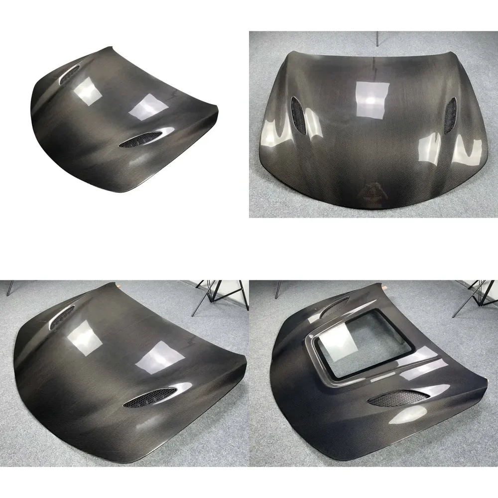 

Quadrifoglio Style Dry Carbon Fiber Engine Hood with Transparent Window for Giulia 2017-2024