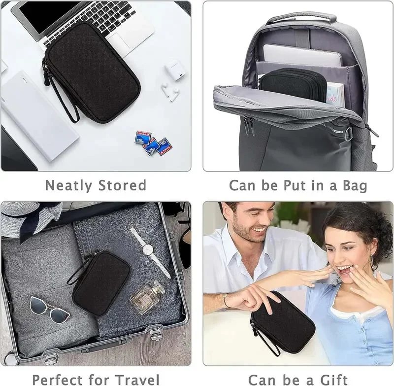 Travel Portable Handbag Mini USB Data Flash Drive Earphone Cable Case Digital Storge Bag U Disk Case Memory Card Organizer Bags